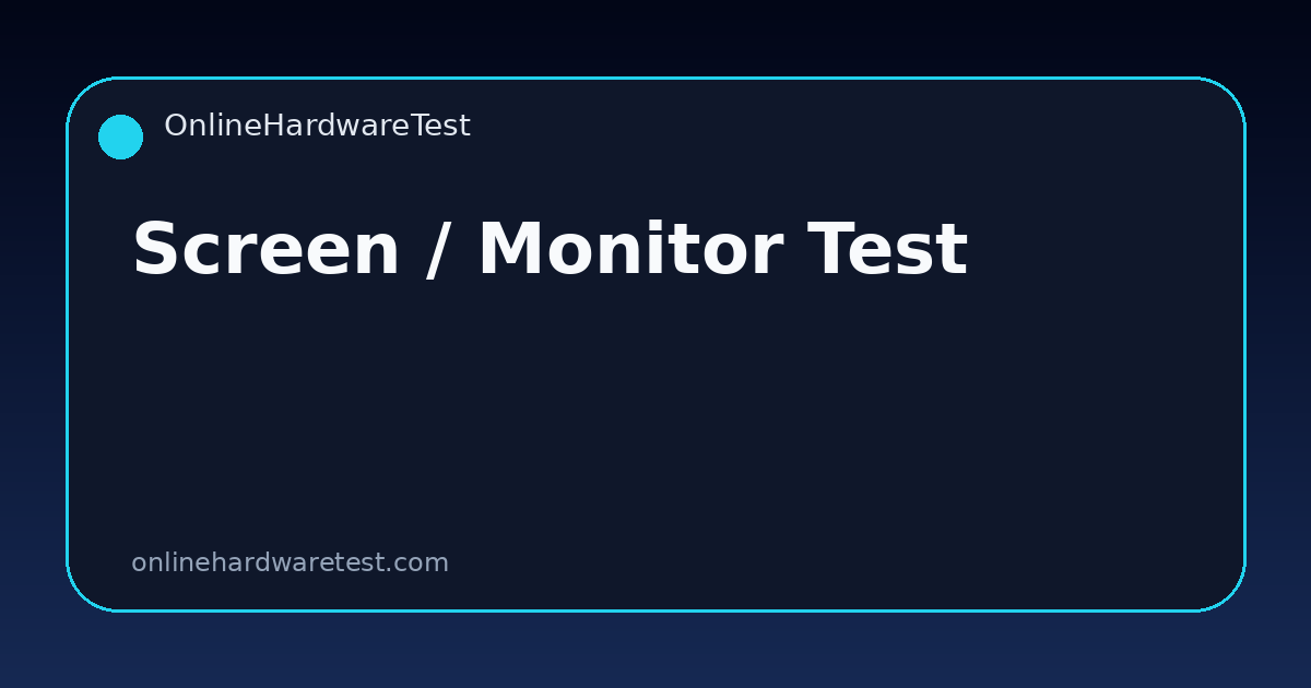 Pixel Healer – Run a Quick Check in Your Browser | OnlineHardwareTest